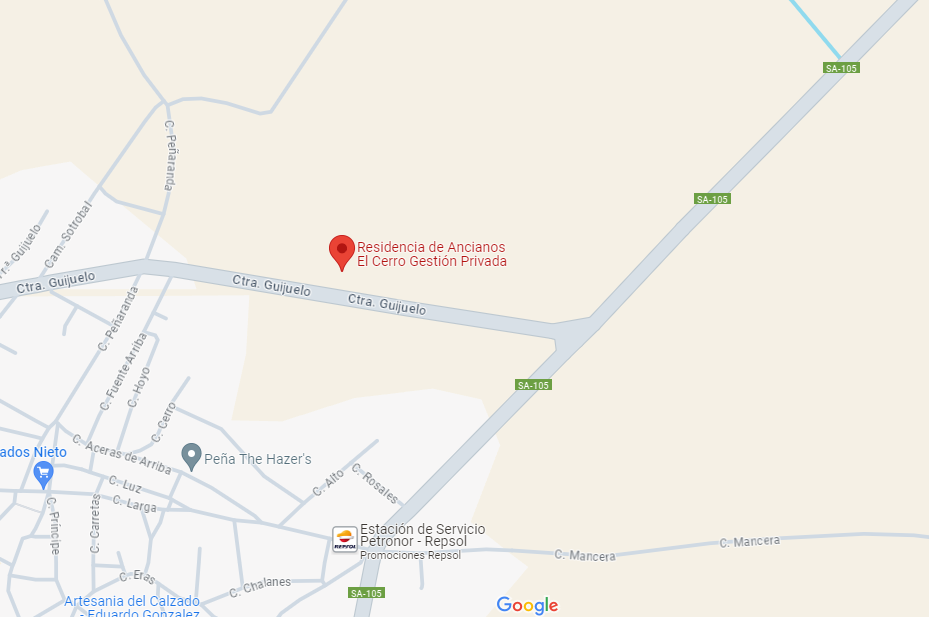 Mapa de la residencia de ancianos "El Cerro"
